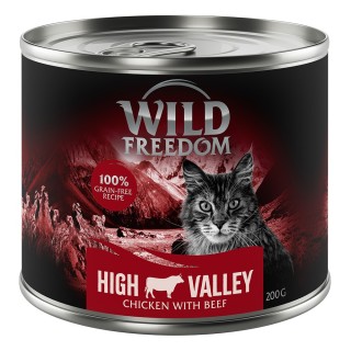 Wild Freedom Adult 6 x 200 g - getreidefreie Rezeptur - High Valley (Farmlands): Rind & Huhn