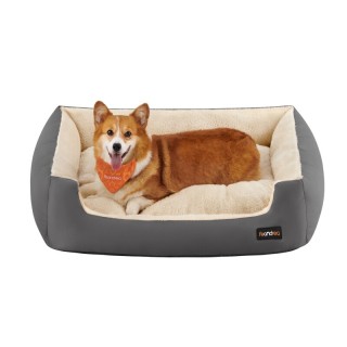 FEANDREA L-XL Hundebett, mit Wendekissen grau L