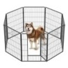FEANDREA L-XXL Hundezaun 8 Platten transportabel schwarz 1,6 m, 1,6 m, 1 m