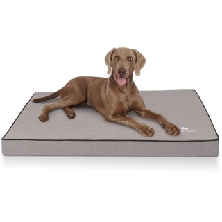 Knuffelwuff Orthopädische Hundematte Nantucket aus Velours mit Handwebcharakter grau L