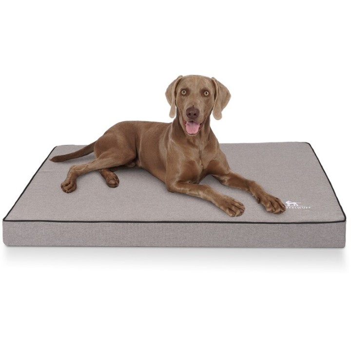 Knuffelwuff Orthopädische Hundematte Nantucket aus Velours mit Handwebcharakter grau L