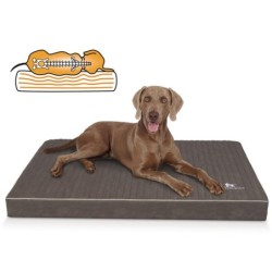Knuffelwuff orthopädische Hundematte Palomino aus laser-gestepptem Kunstleder braun/ grau XXXL