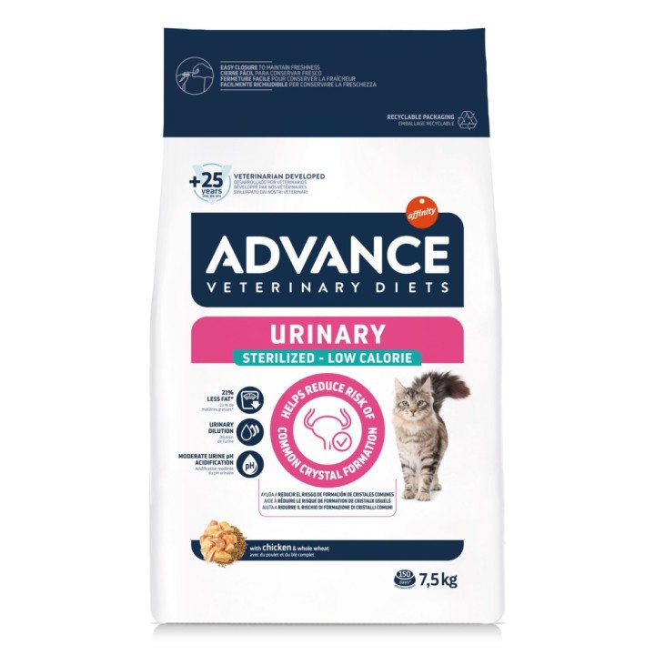 Advance Veterinary Diets Cat Urinary Sterilized Low Calorie - 7,5 kg