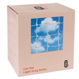 TIAKI Katzenschutznetz mit Drahtverstärkung, hellgrau - 6 x 3 m