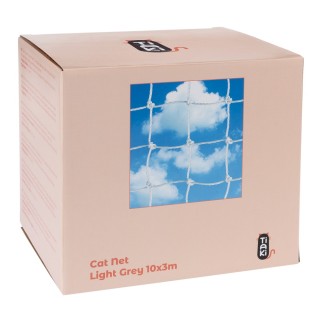 TIAKI Katzenschutznetz mit Drahtverstärkung, hellgrau - 10 x 3 m