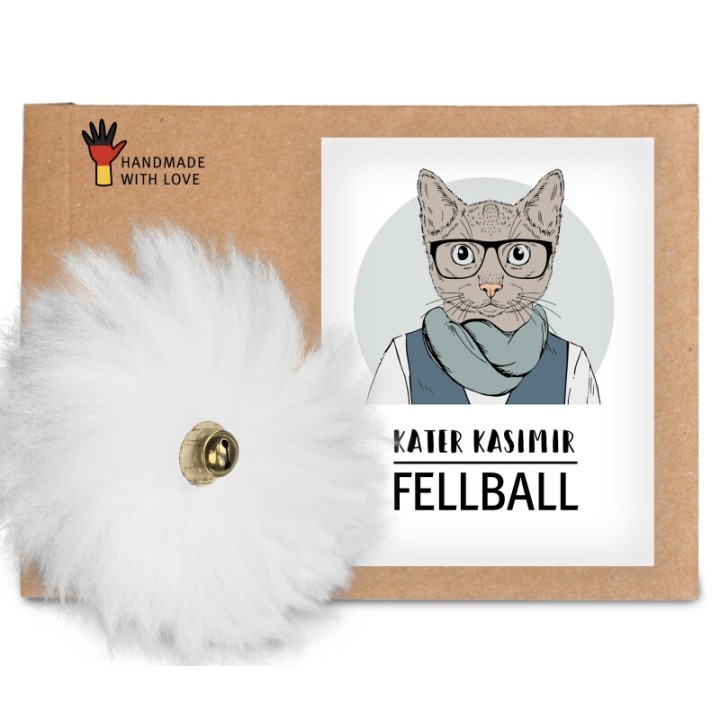 Kater Kasimir Katzenball aus echtem Schaffell