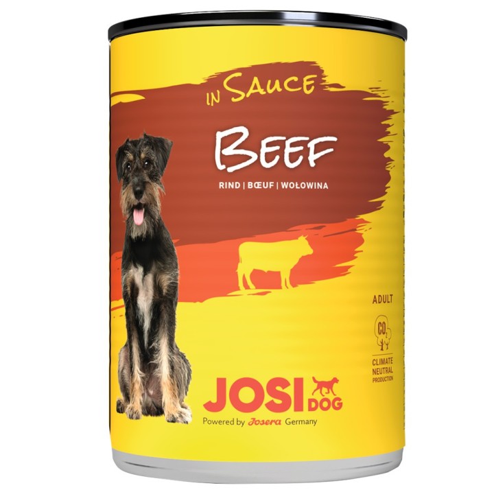 JosiDog Nassfutter in Soße 12 x 415 g - Rind