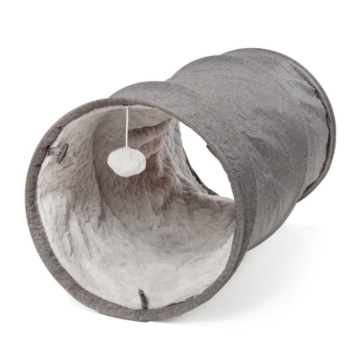 Canadian Cat Company Katzentunnel mit Kuschelfell grau