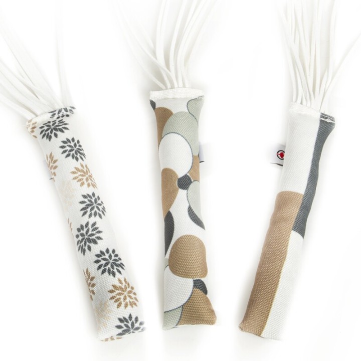 Canadian Cat Company Baldrian & Catnipspielzeug Spielrollen m. Lederstreifen, 3er Pack