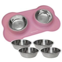 KaraLuna Napfunterlage mit 4 Näpfen rosa M