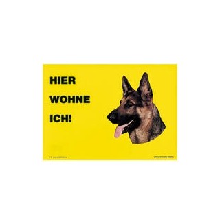 Warnschild "Hier wohne ich"