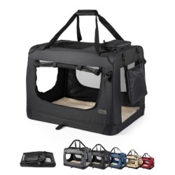 Lionto Hundetransportbox - faltbar - schwarz M