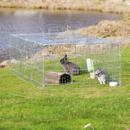 Trixie Freilaufgehege mit Abdeckung anthrazit/ grau 2,16 m, 1,16 m, 65 cm
