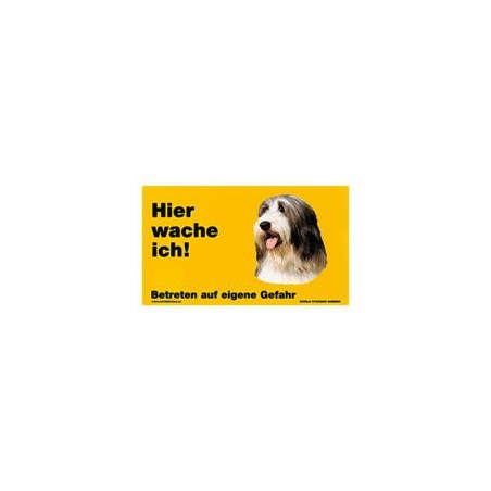 Warnschild "Hier wache ich!" Größe 17 x 10 cm, gelb