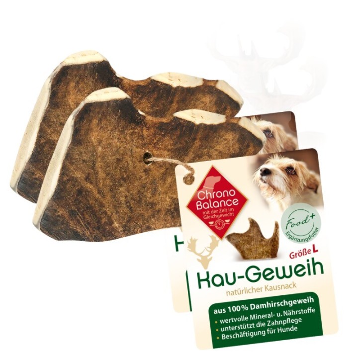 ChronoBalance natürliches Damhirsch Kaugeweih 2xL, 2x