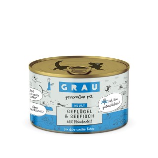 GRAU Adult Getreidefrei 6 x 200 g - Geflügel & Seefisch