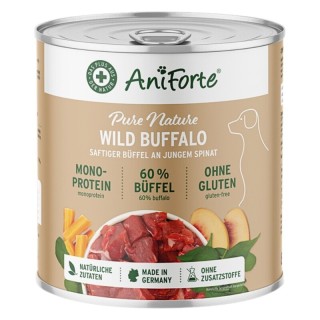 AniForte Nassfutter WildBuffalo Büffel mit Spinat (6 x 400g) 800 g
