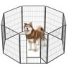 FEANDREA L-XXL Hundezaun 8 Platten transportabel grau 1,6 m, 1,6 m, 1 m