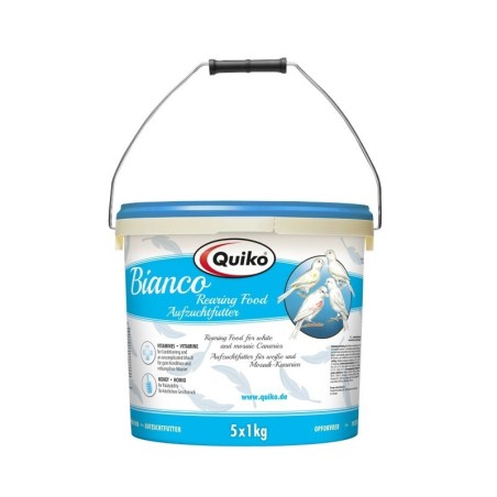 Quiko Bianco 5 Kg: Aufzuchtfutter für weiße Kanarien, aufgehellte Mosaiken - Ohne Farbstoffe