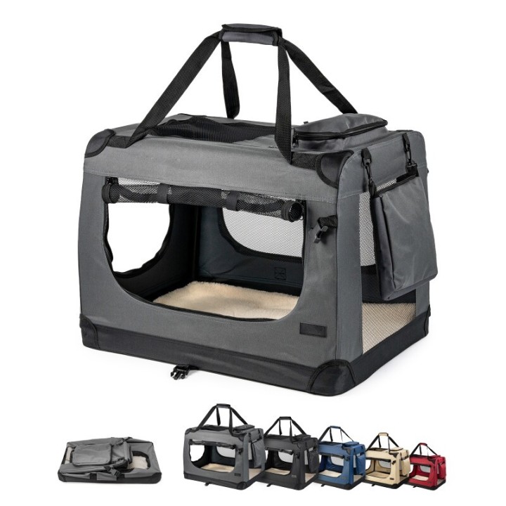 Lionto Hundetransportbox - faltbar - grau XXXL