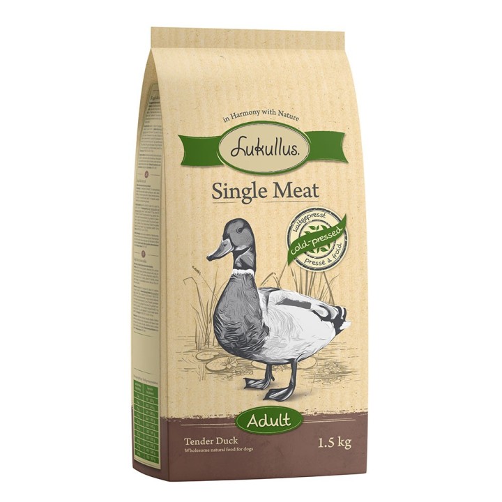 Lukullus Kaltgepresst Single Meat Zarte Ente - Sparpaket: 4 x 1,5 kg