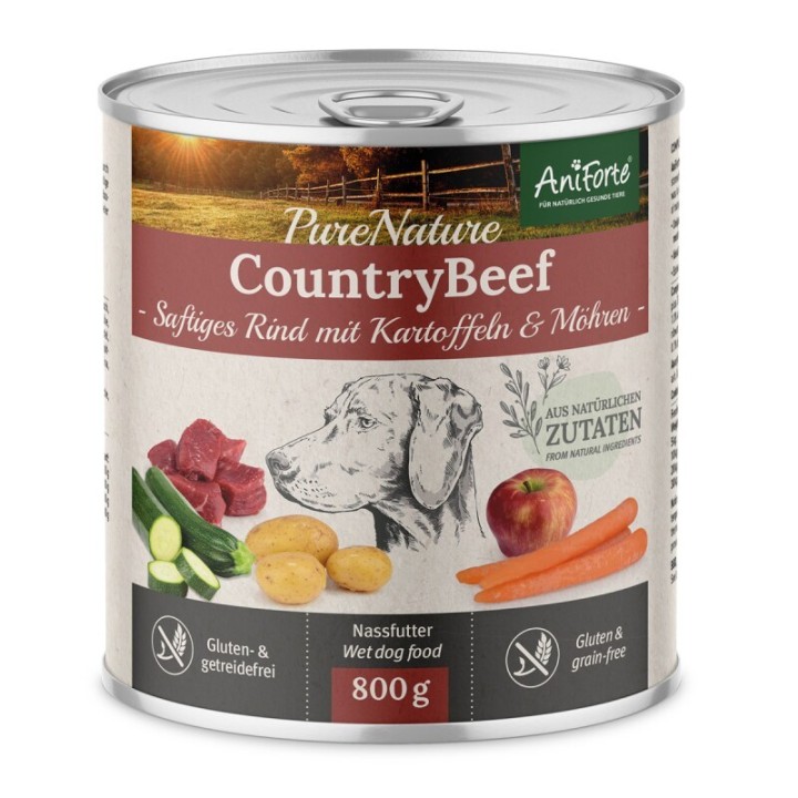 AniForte Nassfutter Rind mit Karotte (6 x 400g) 800 g