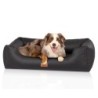 Knuffelwuff orthopädisches Hundebett Montana aus Kunstleder schwarz XL
