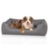 Knuffelwuff orthopädisches Hundebett Montana aus Kunstleder grau XL