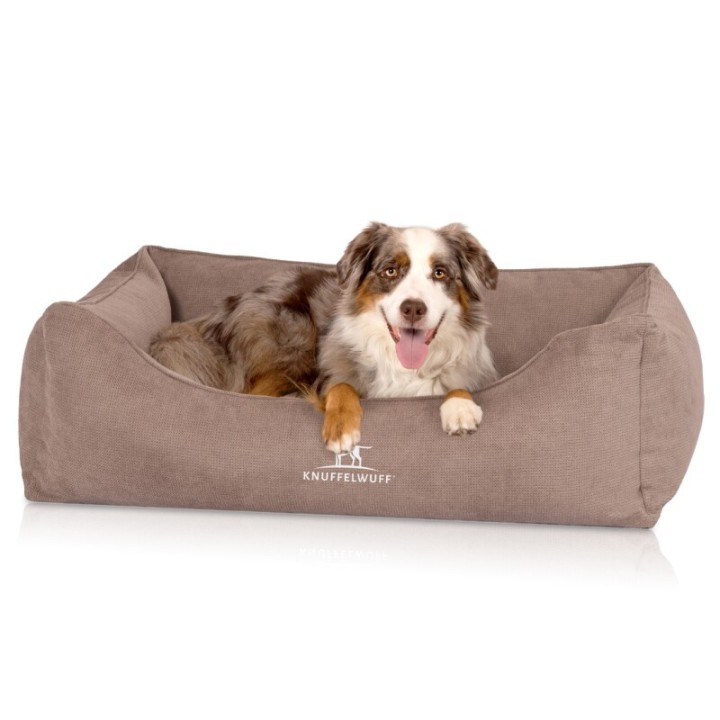Knuffelwuff orthopädisches Hundebett mit Fächer-Wendekissen Baltimore beige M-L