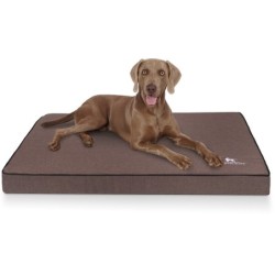 Knuffelwuff Orthopädische Hundematte Nantucket aus Velours mit Handwebcharakter braun XXL