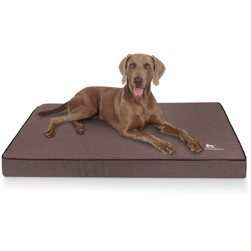 Knuffelwuff Orthopädische Hundematte Nantucket aus Velours mit Handwebcharakter braun XXL
