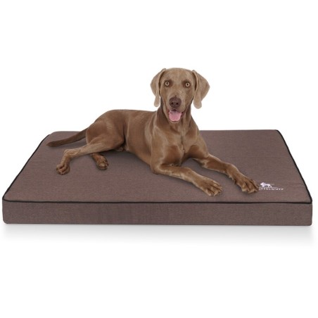 Knuffelwuff Orthopädische Hundematte Nantucket aus Velours mit Handwebcharakter braun XXL