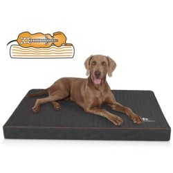 Knuffelwuff orthopädische Hundematte Palomino aus laser-gestepptem Kunstleder schwarz XXL