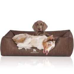 Knuffelwuff Orthopädisches Hundebett Rockland aus Kunstleder braun XL