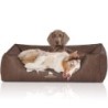 Knuffelwuff Orthopädisches Hundebett Rockland aus Kunstleder braun XL