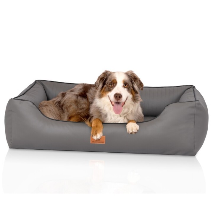 Knuffelwuff orthopädisches Hundebett aus Kunstleder Lovelock grau XXL