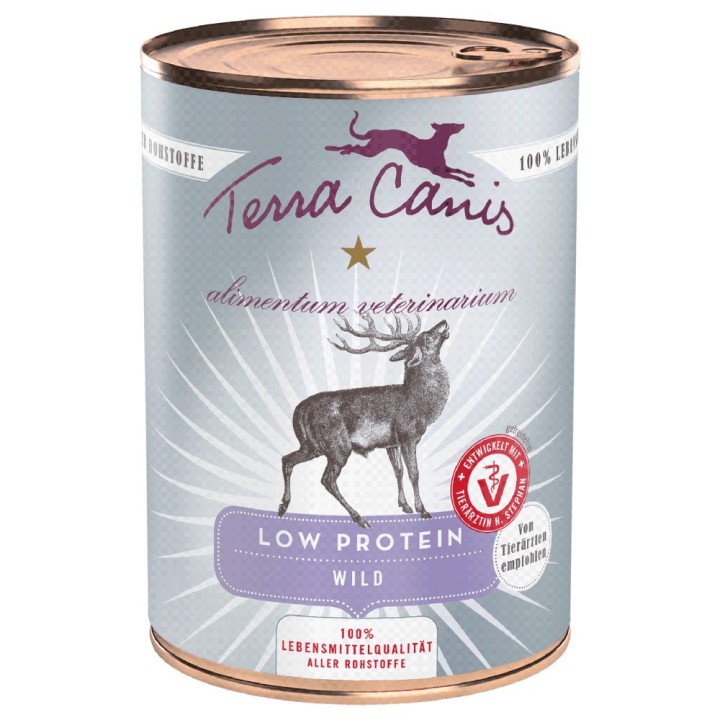 Sparpaket Terra Canis Alimentum Veterinarium Low Protein 12 x 400 g - Wild