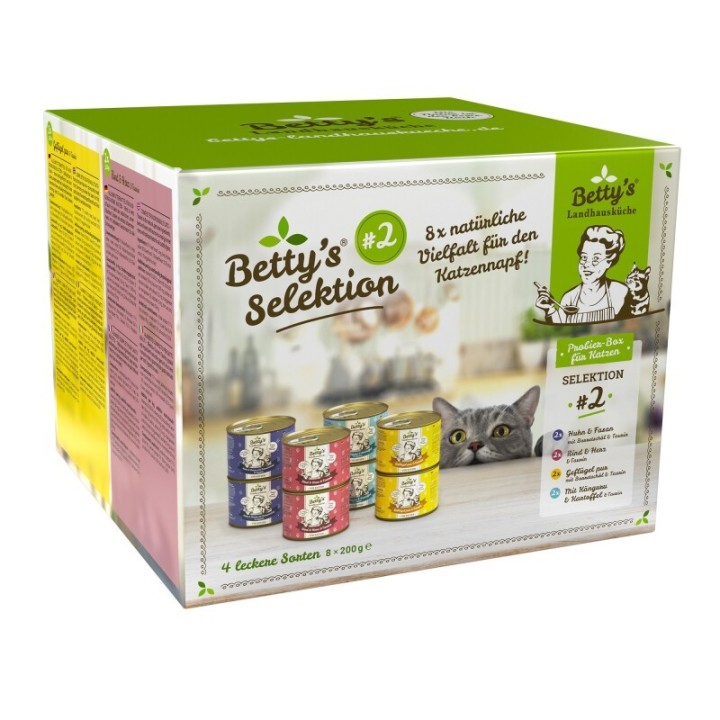 Betty's Landhausküche Selektion Nr.2 8 x 200g Dose für Katze