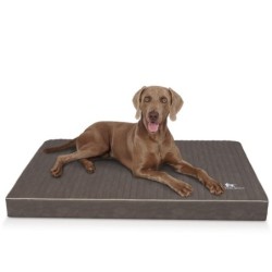 Knuffelwuff orthopädische Hundematte Palomino aus laser-gestepptem Kunstleder braun/ grau L