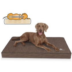 Knuffelwuff orthopädische Hundematte Palomino aus laser-gestepptem Kunstleder braun XXXL