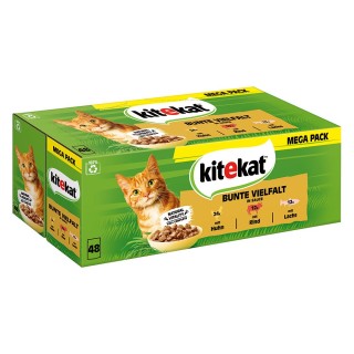 Kitekat Frischebeutel 48 x 85 g - Bunte Vielfalt in Soße