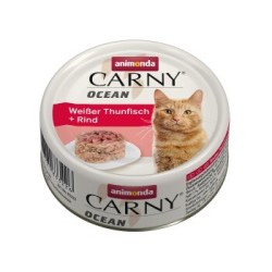 animonda Carny Nassfutter Katze Adult, Ocean 12x80 g Thunfisch & Rind