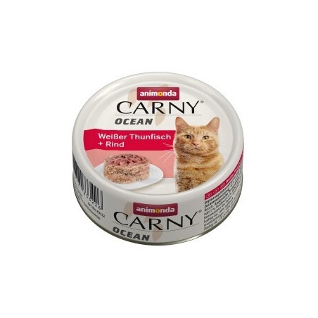 animonda Carny Nassfutter Katze Adult, Ocean 12x80 g Thunfisch & Rind