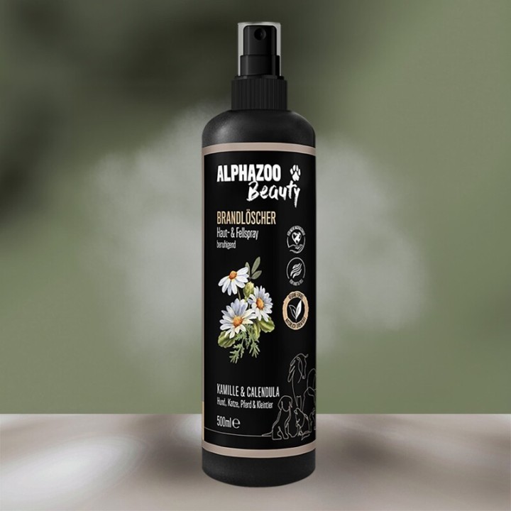 ALPHAZOO Brandlöscher- Juckreiz-Spray, Fellpflege-Spray für Hunde, Katzen, Haus- und Hoftiere 500 ml