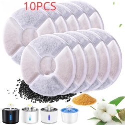 10 Stück Blumen-rundes Haustier-Wasserspender-Filterelement Katzen-Wasserspender-Filter-Baumwollstück circular weiß