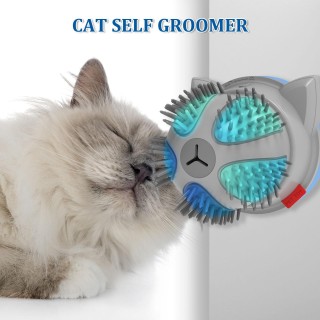 Automatischer Cat Self Groomer, intelligentes Katzenmassagegerät, selbstreinigender Bürstenkamm, 2-Gang-Rotation mit grau