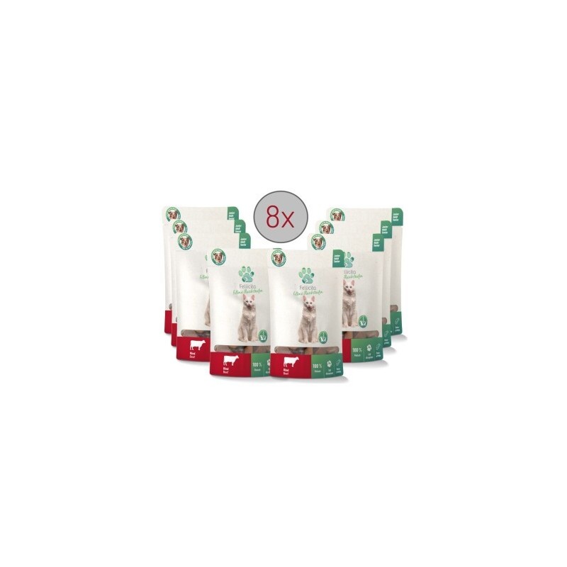 Fellicita Rind Fleischstreifen 8x 50g Fellonis Katzensnacks