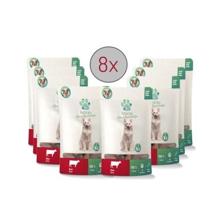 Fellicita Rind Fleischstreifen 8x 50g Fellonis Katzensnacks