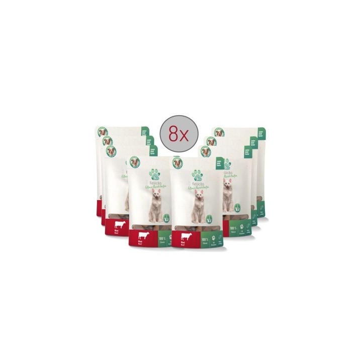 Fellicita Rind Fleischstreifen 8x 50g Fellonis Katzensnacks