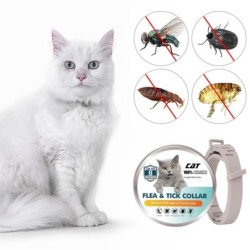 38/62CM Halsband Hunde Katzen Zecken- und Flohbehandlung 8 Monate Haustierschutz 3 PCS grau